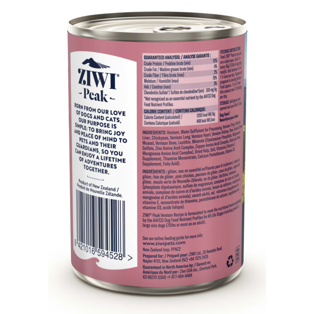 ZIWI Peak Wet Dog Food Venison