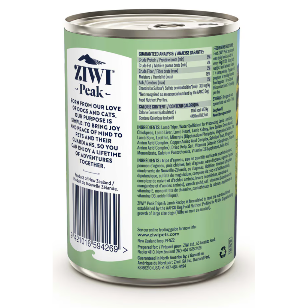 ZIWI Peak Wet Dog Food Tripe and Lamb