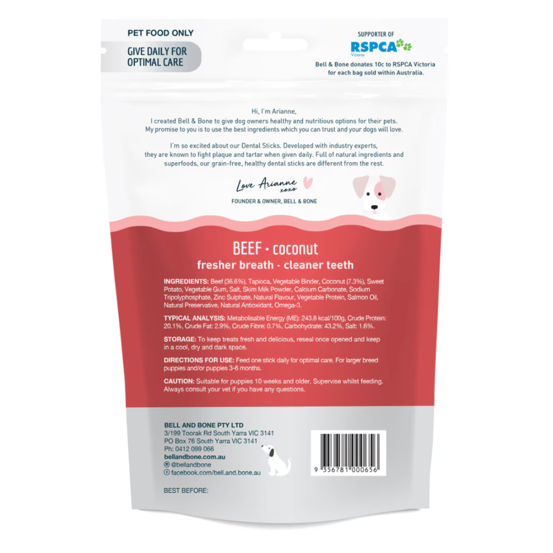 Bell & Bone Puppy Dental Chews - Beef and Coconut