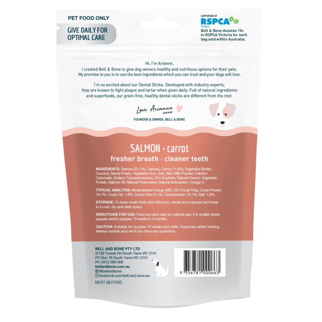 Bell & Bone Puppy Dental Chews - Salmon and Carrot