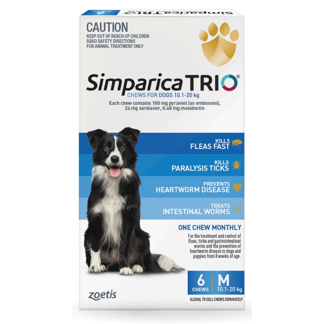 Simparica Trio 10.1-20kg Medium Dogs