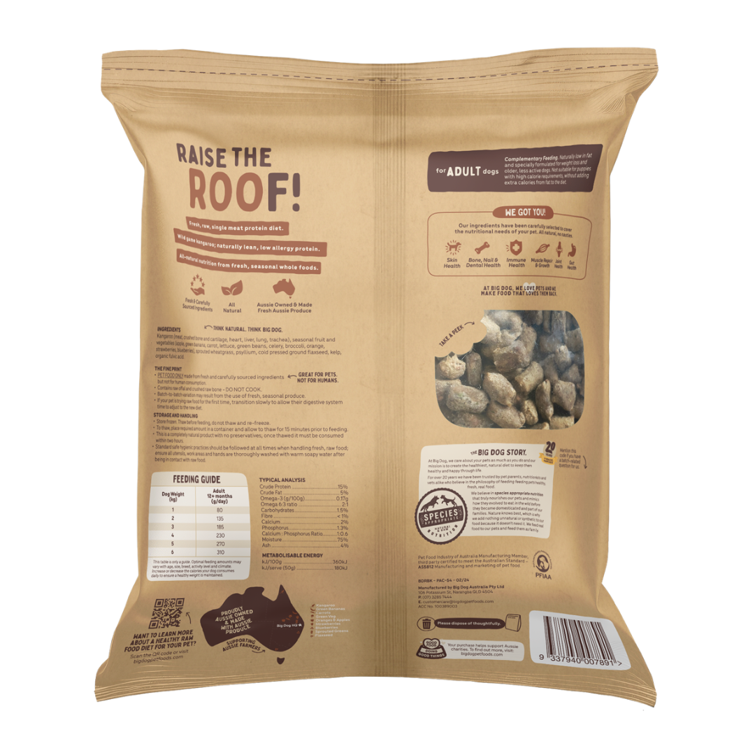 BIGDOG Raw Bites Kanga Dog Food