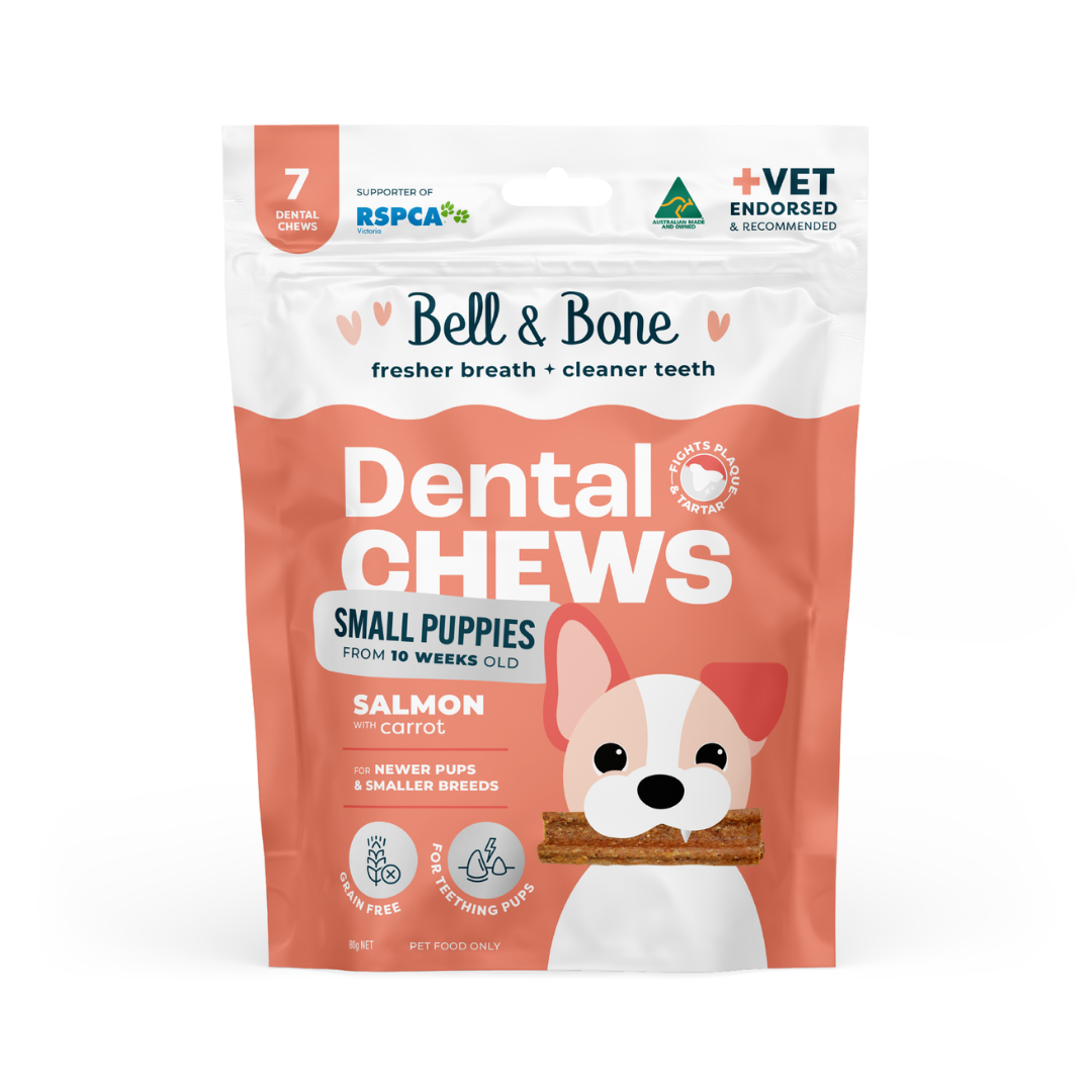 Bell & Bone Puppy Dental Chews - Salmon and Carrot