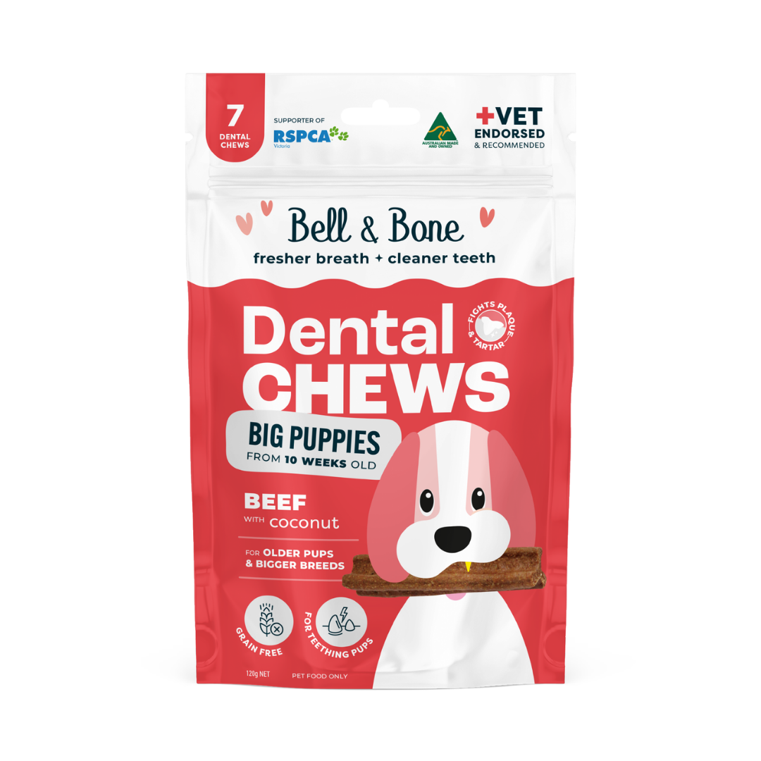 Bell & Bone Puppy Dental Chews - Beef and Coconut