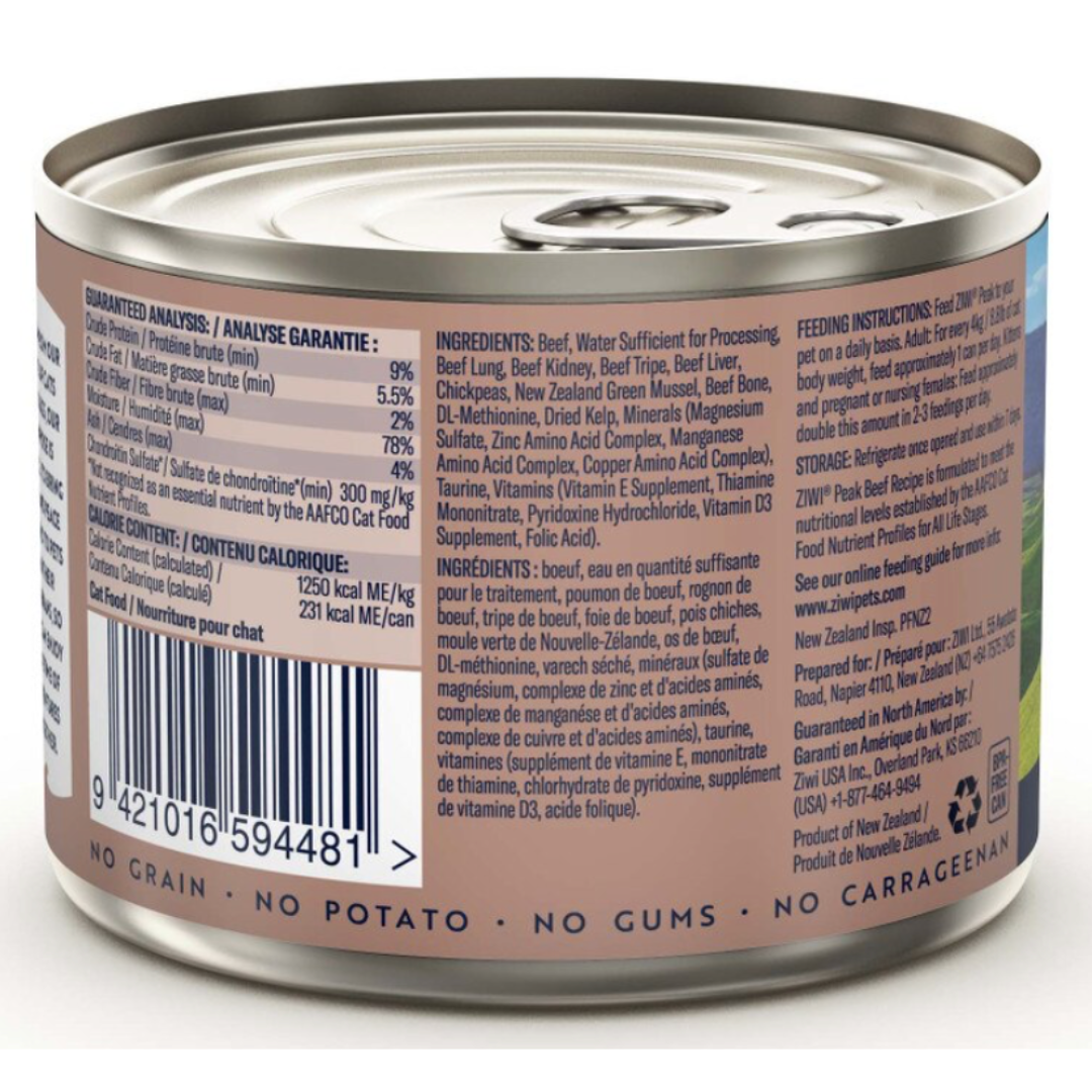 ZIWI Peak Cat Wet Food Beef