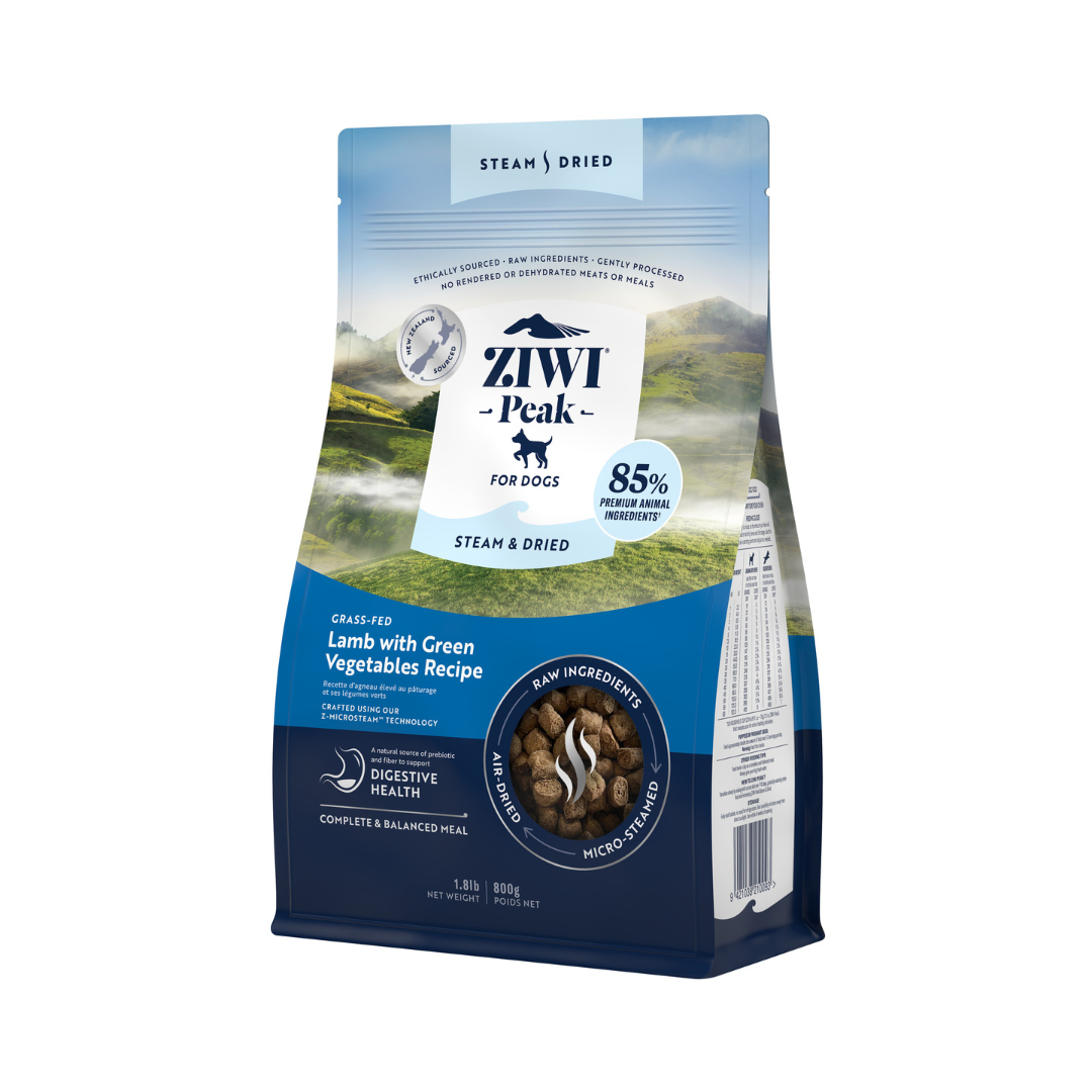 ZIWI Peak®  Steam & Dried Lamb with Green Vegetables recipe for dogs