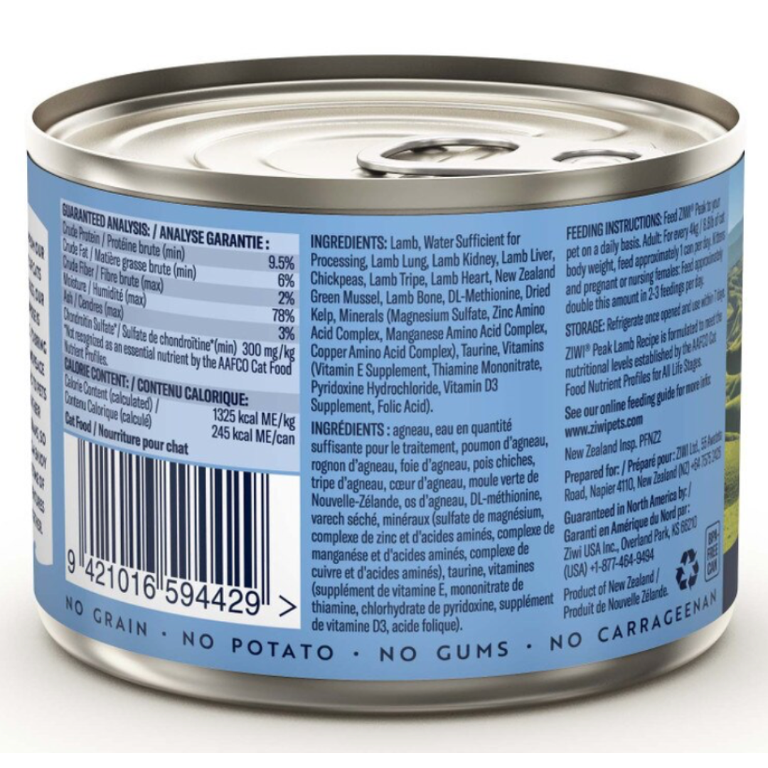 ZIWI Peak Cat Wet Food Lamb