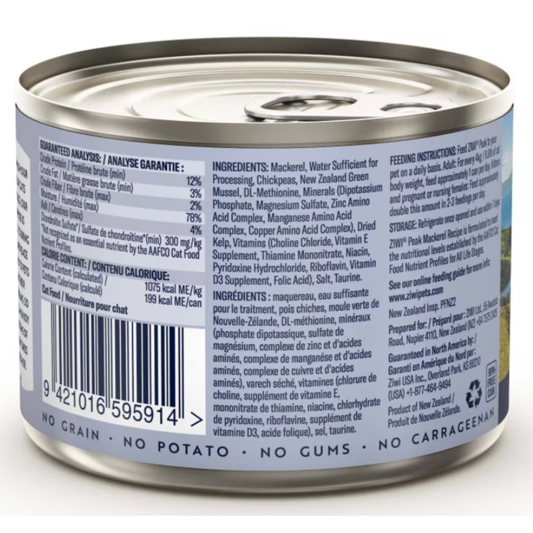 ZIWI Peak Cat Wet Food Mackerel
