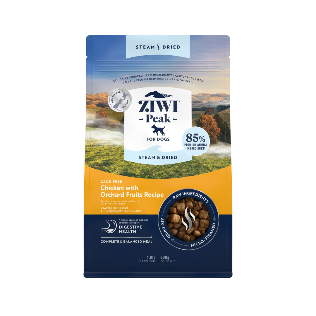 ZIWI Peak®  Steam & Dried Chicken with Orchard Fruits recipe for dogs
