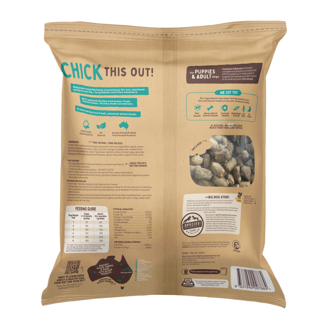 BIGDOG Raw Bites Chicken Dog Food