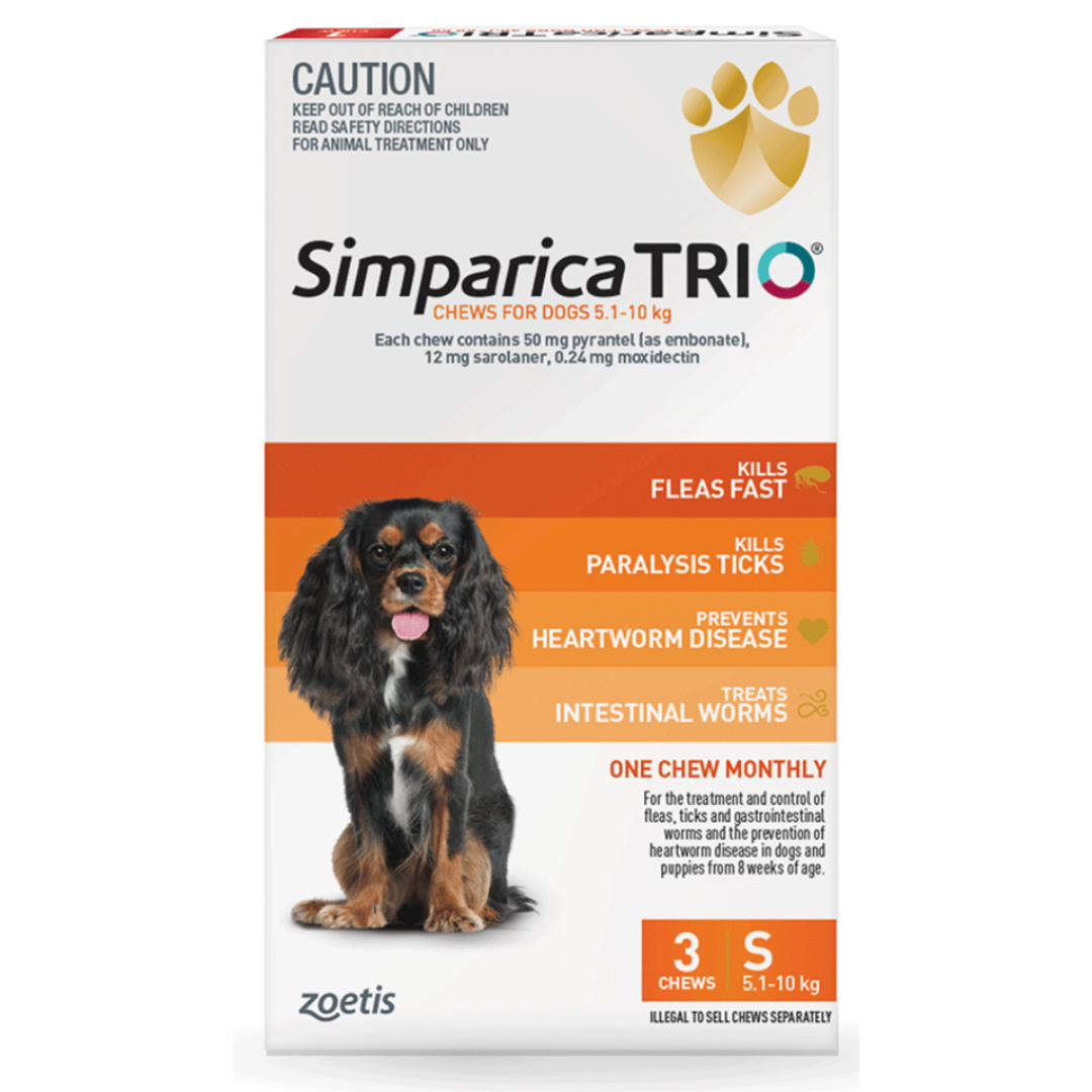 Simparica Trio 5.1-10kg Small Dogs