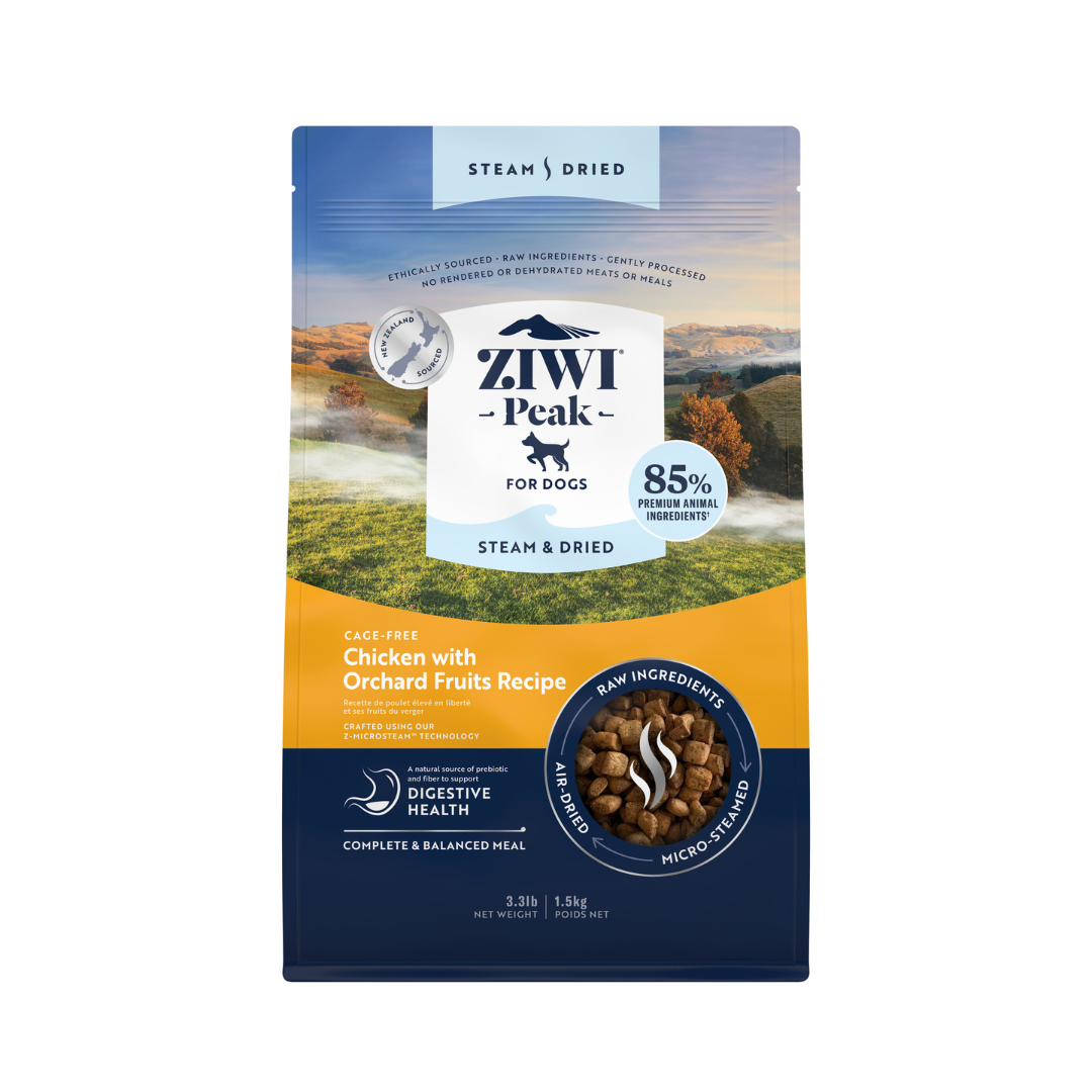 ZIWI Peak®  Steam & Dried Chicken with Orchard Fruits recipe for dogs