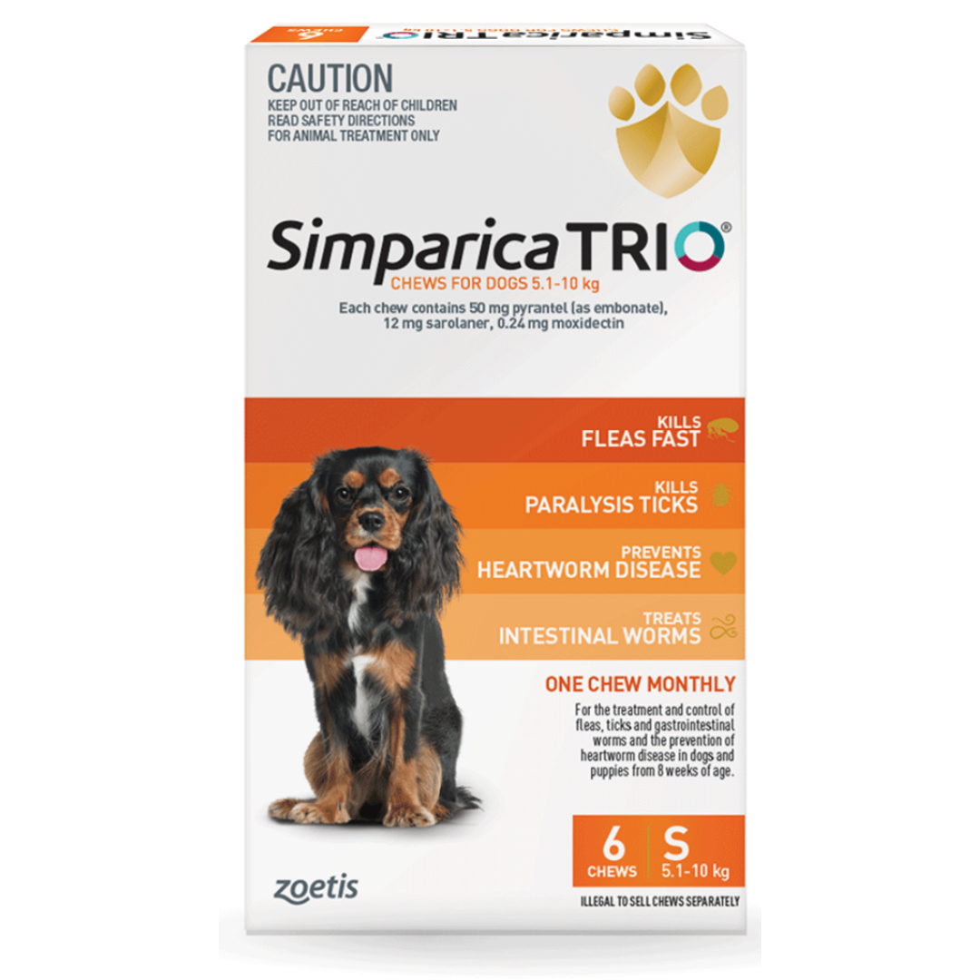 Simparica Trio 5.1-10kg Small Dogs