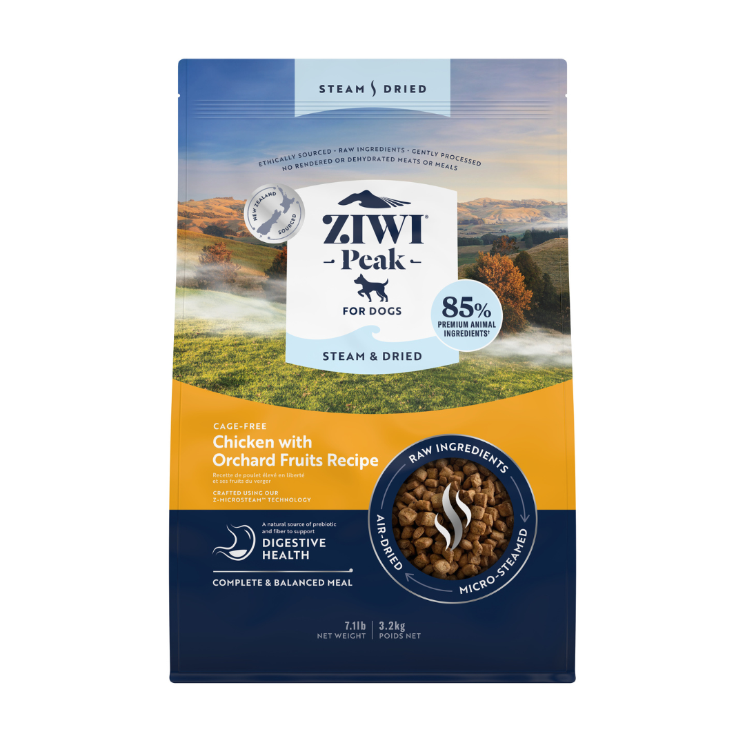 ZIWI Peak®  Steam & Dried Chicken with Orchard Fruits recipe for dogs