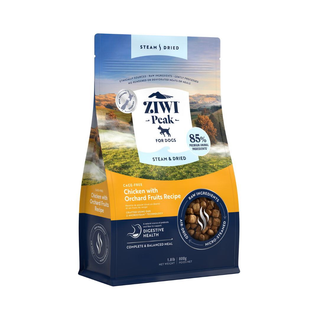 ZIWI Peak®  Steam & Dried Chicken with Orchard Fruits recipe for dogs