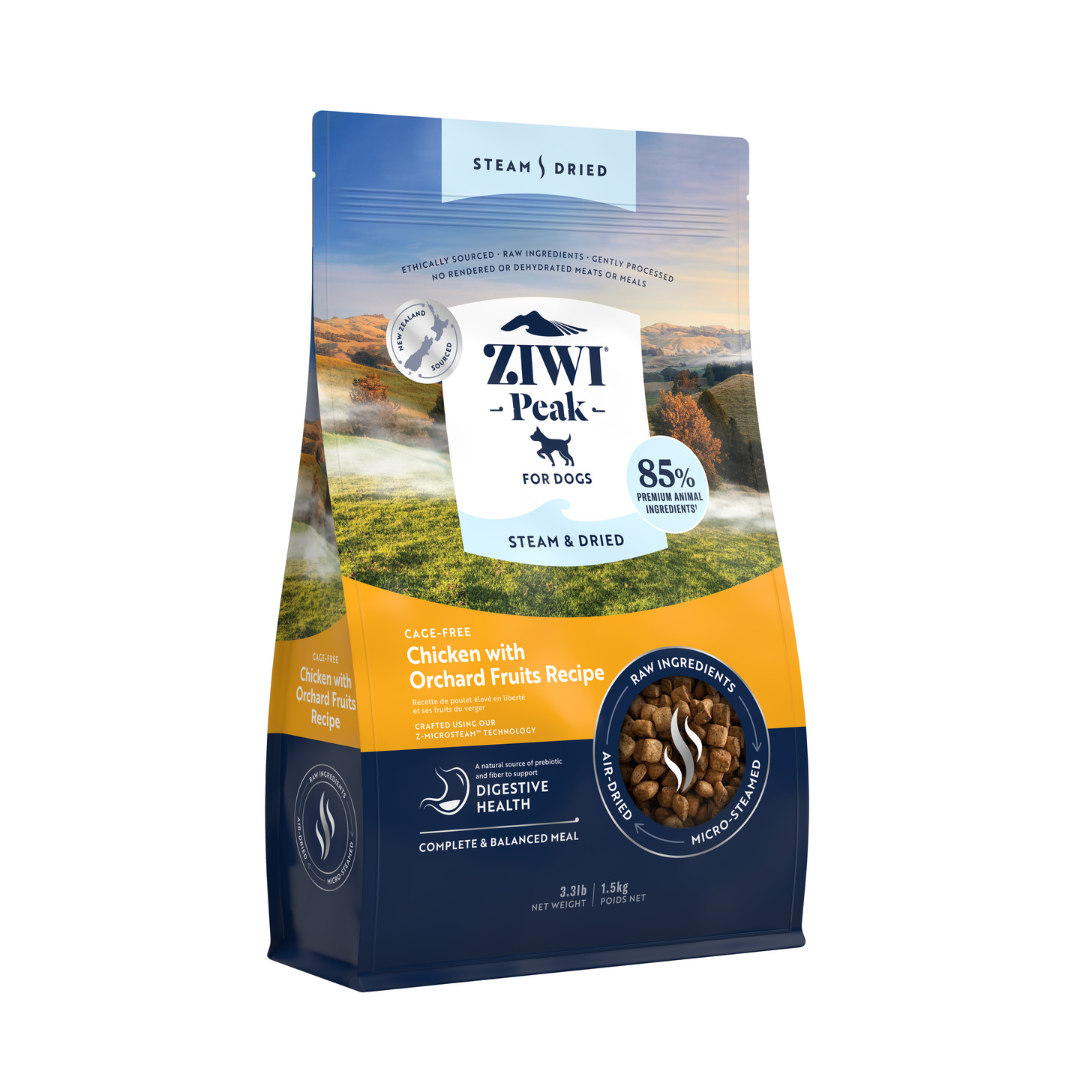 ZIWI Peak®  Steam & Dried Chicken with Orchard Fruits recipe for dogs