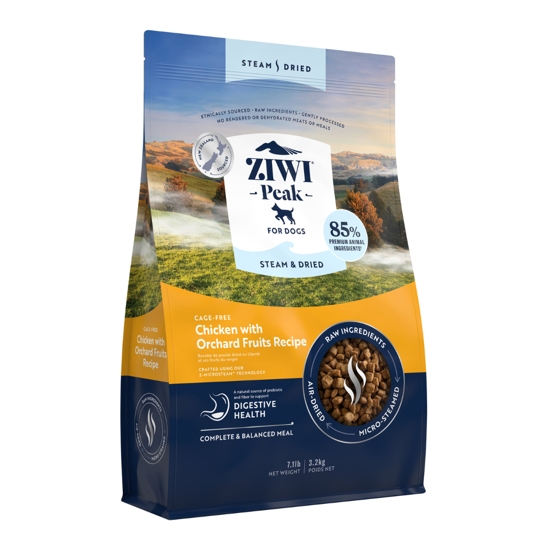 ZIWI Peak®  Steam & Dried Chicken with Orchard Fruits recipe for dogs