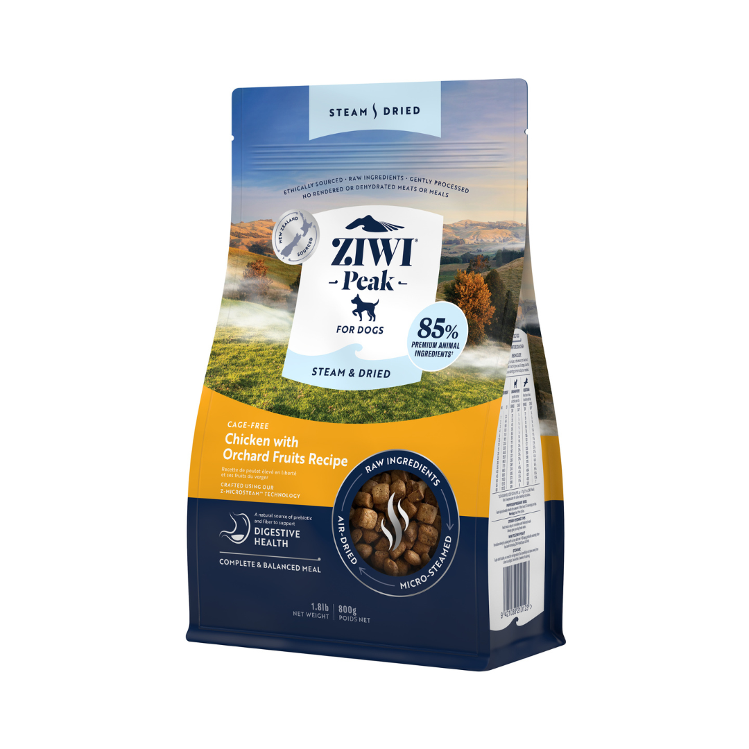 ZIWI Peak®  Steam & Dried Chicken with Orchard Fruits recipe for dogs