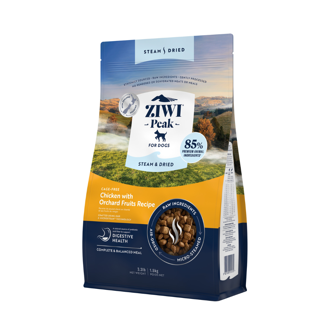 ZIWI Peak®  Steam & Dried Chicken with Orchard Fruits recipe for dogs