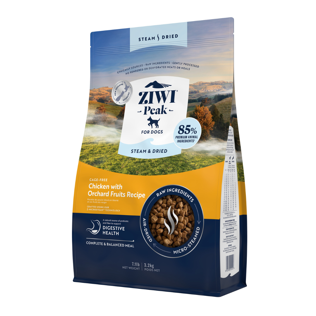 ZIWI Peak®  Steam & Dried Chicken with Orchard Fruits recipe for dogs