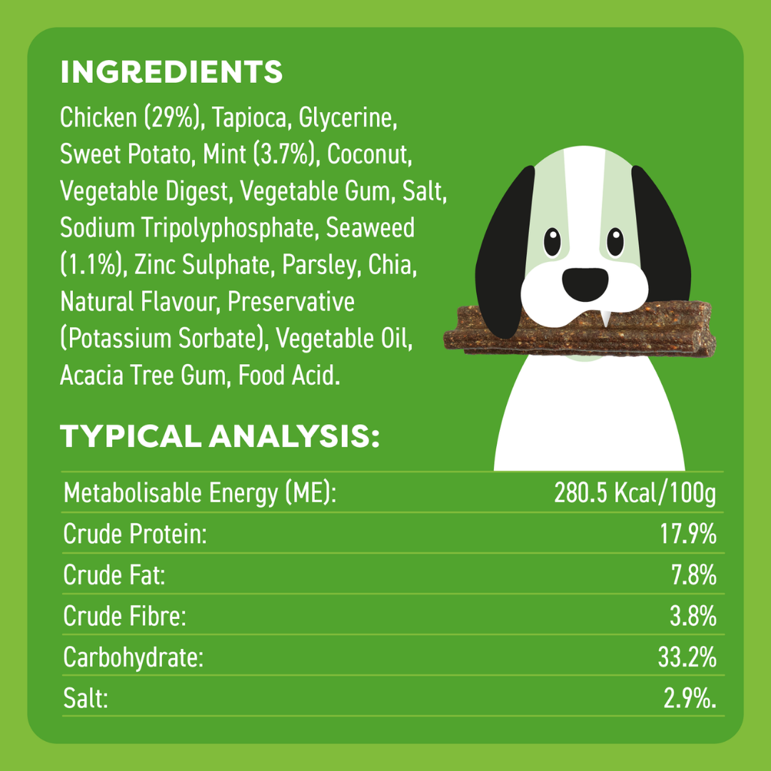 Bell & Bone Adult Dental Sticks - Chicken, Mint and Seaweed