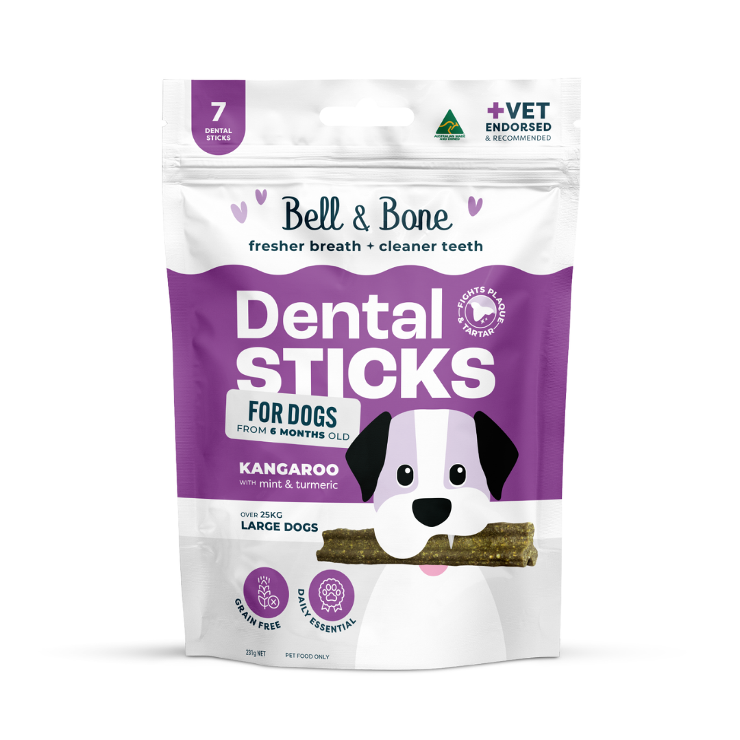 Bell & Bone Adult Dental Sticks - Kangaroo and Turmeric