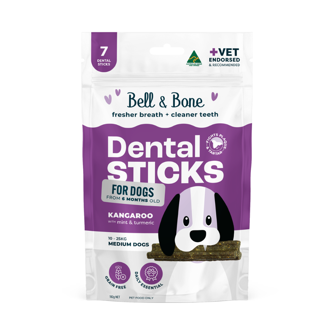 Bell & Bone Adult Dental Sticks - Kangaroo and Turmeric