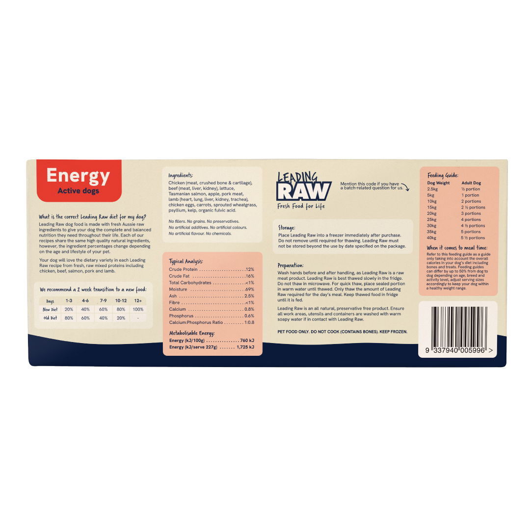 Leading RAW High Energy Dog Food