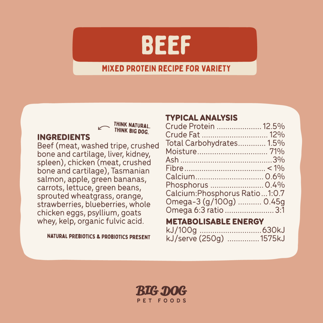 BIGDOG Beef Raw Dog Food
