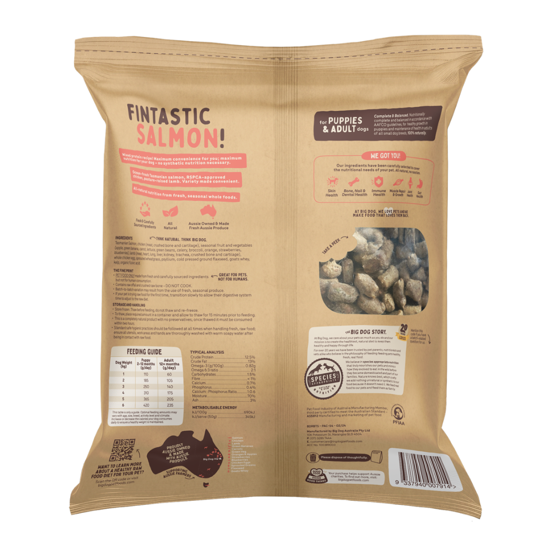 BIGDOG Raw Bites Tasmanian Salmon Dog Food