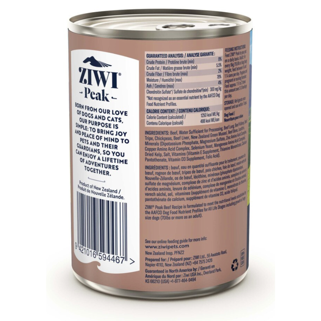 ZIWI Peak Wet Dog Food Beef
