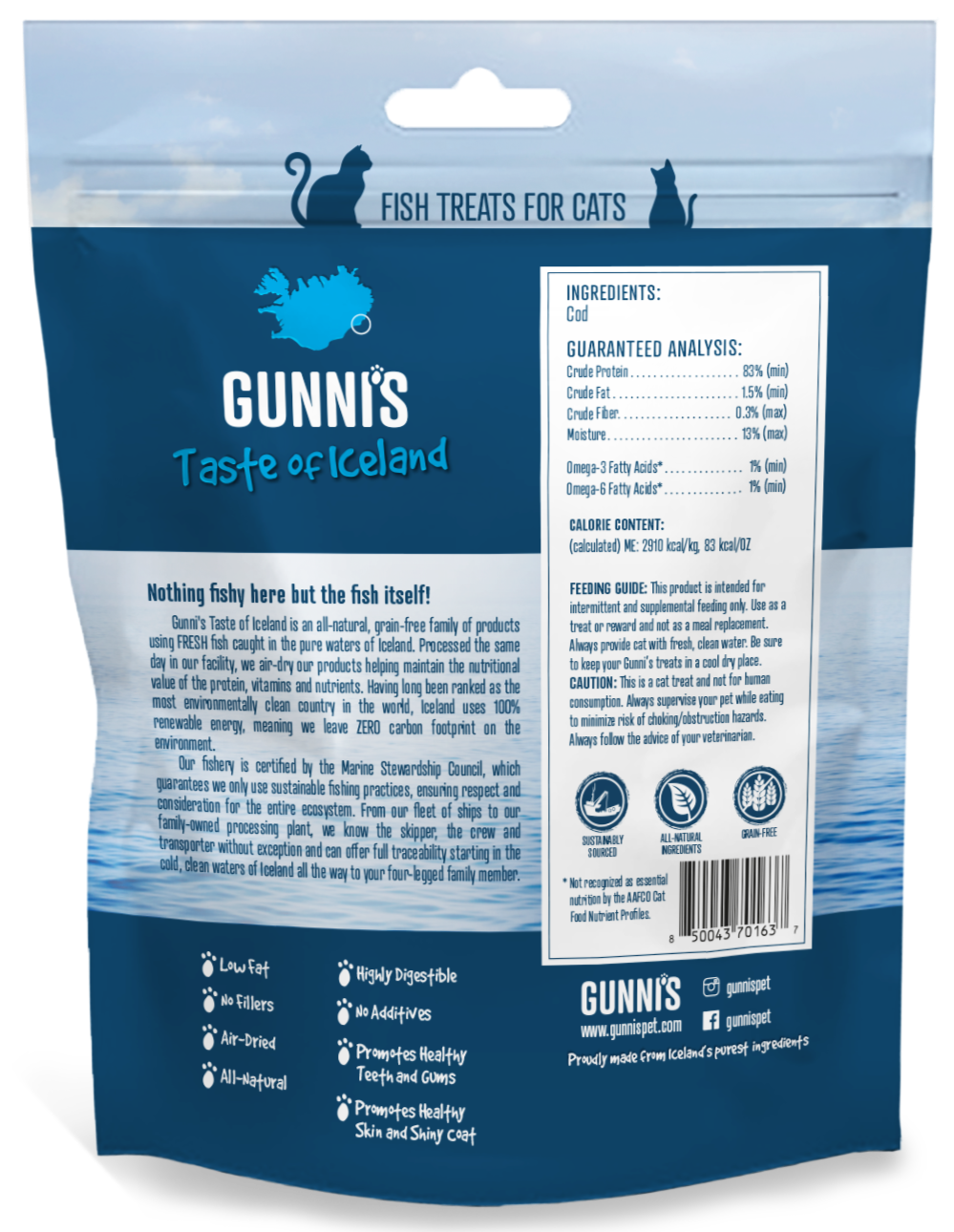 GUNNI'S Wolffish Mini Morsels Cat Treats 42.5g