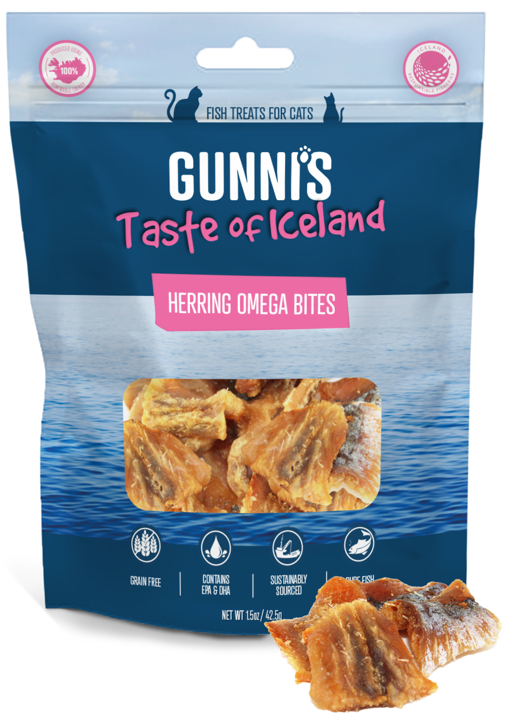 GUNNI'S Herring Omega Bites Cat Treats 42.5g