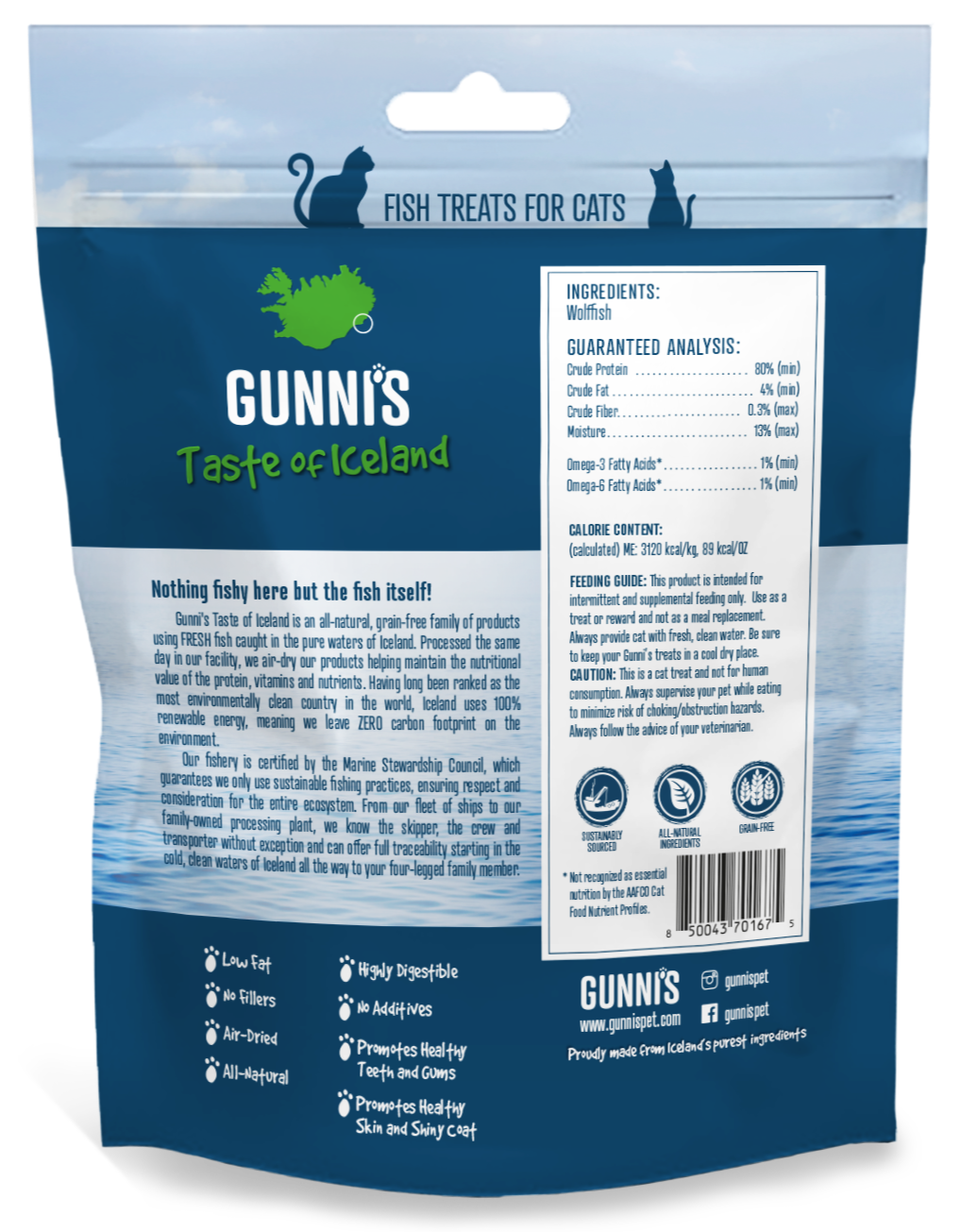GUNNI'S Cod Mini Morsels Cat Treats 42.5g