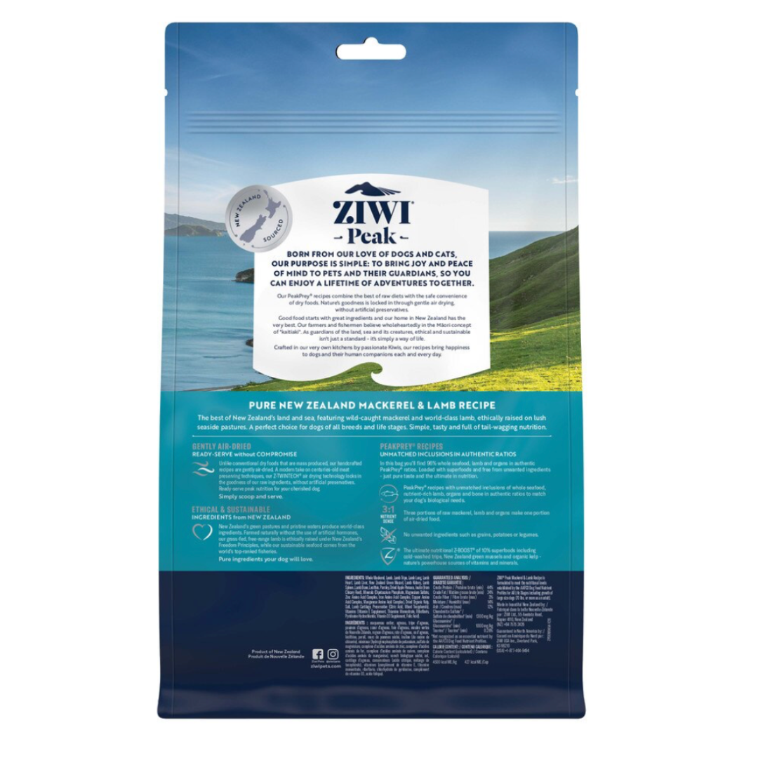 ZIWI Peak Air Dried Dog Food Mackerel and Lamb