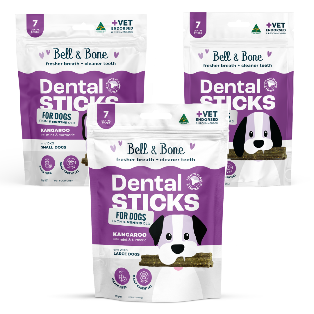 Bell & Bone Adult Dental Sticks - Kangaroo and Turmeric