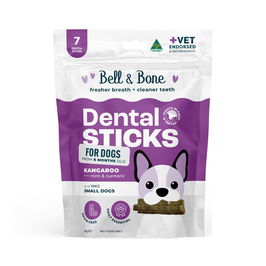 Bell & Bone Adult Dental Sticks - Kangaroo and Turmeric