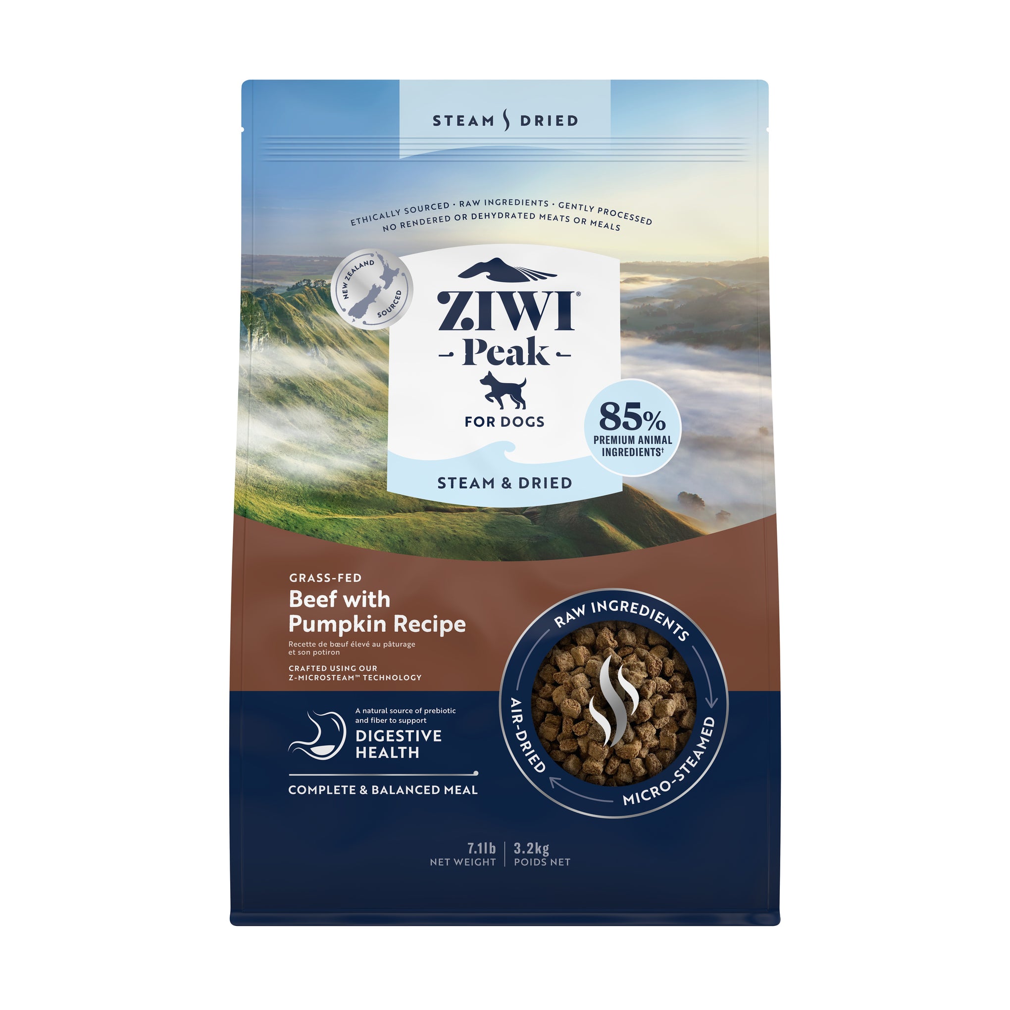 ZIWI Peak® Steam & Dried Grass-fed Beef with Pumpkin Recipe for dogs