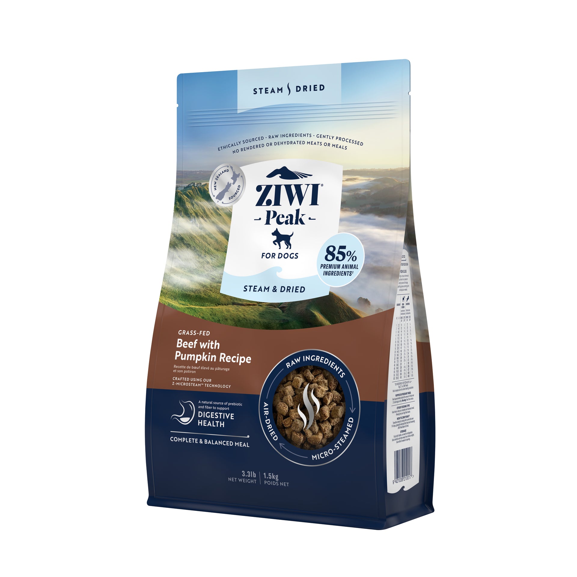 ZIWI Peak® Steam & Dried Grass-fed Beef with Pumpkin Recipe for dogs