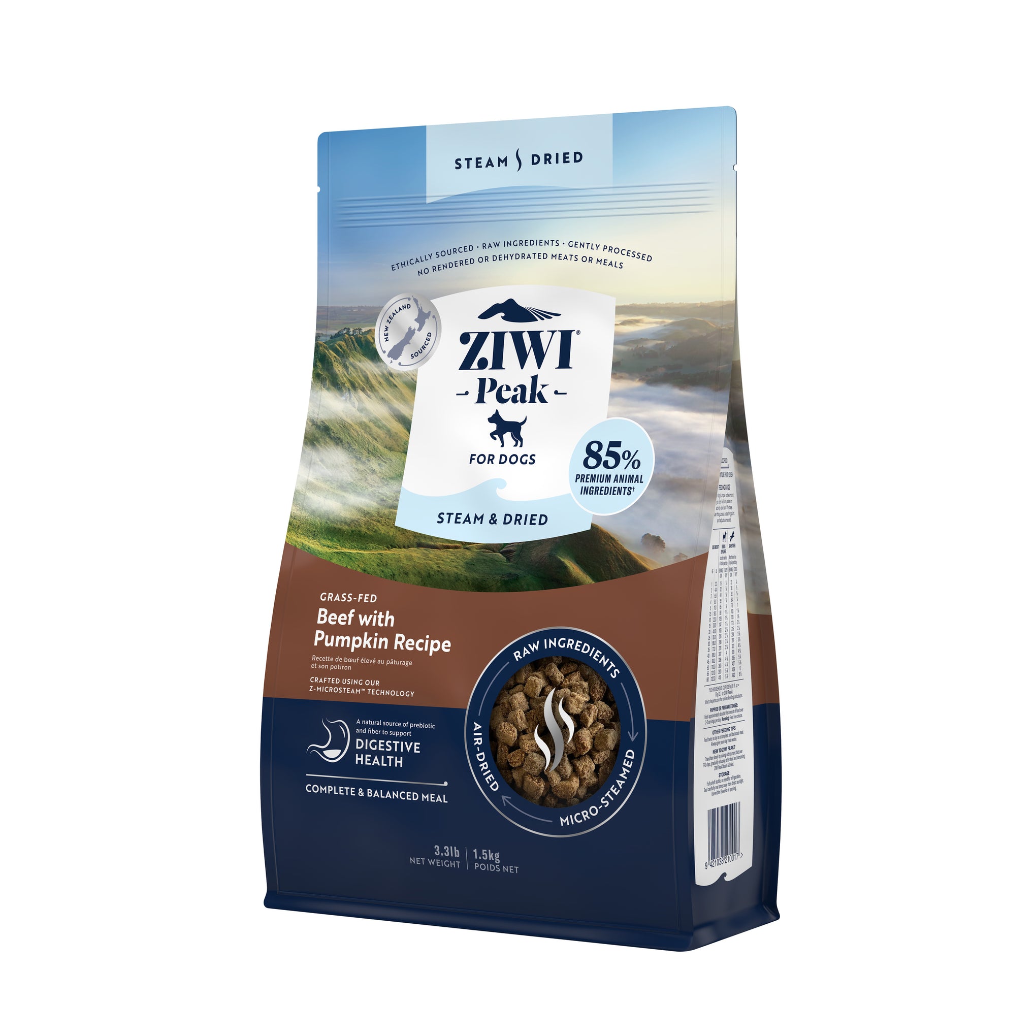 ZIWI Peak® Steam & Dried Grass-fed Beef with Pumpkin Recipe for dogs