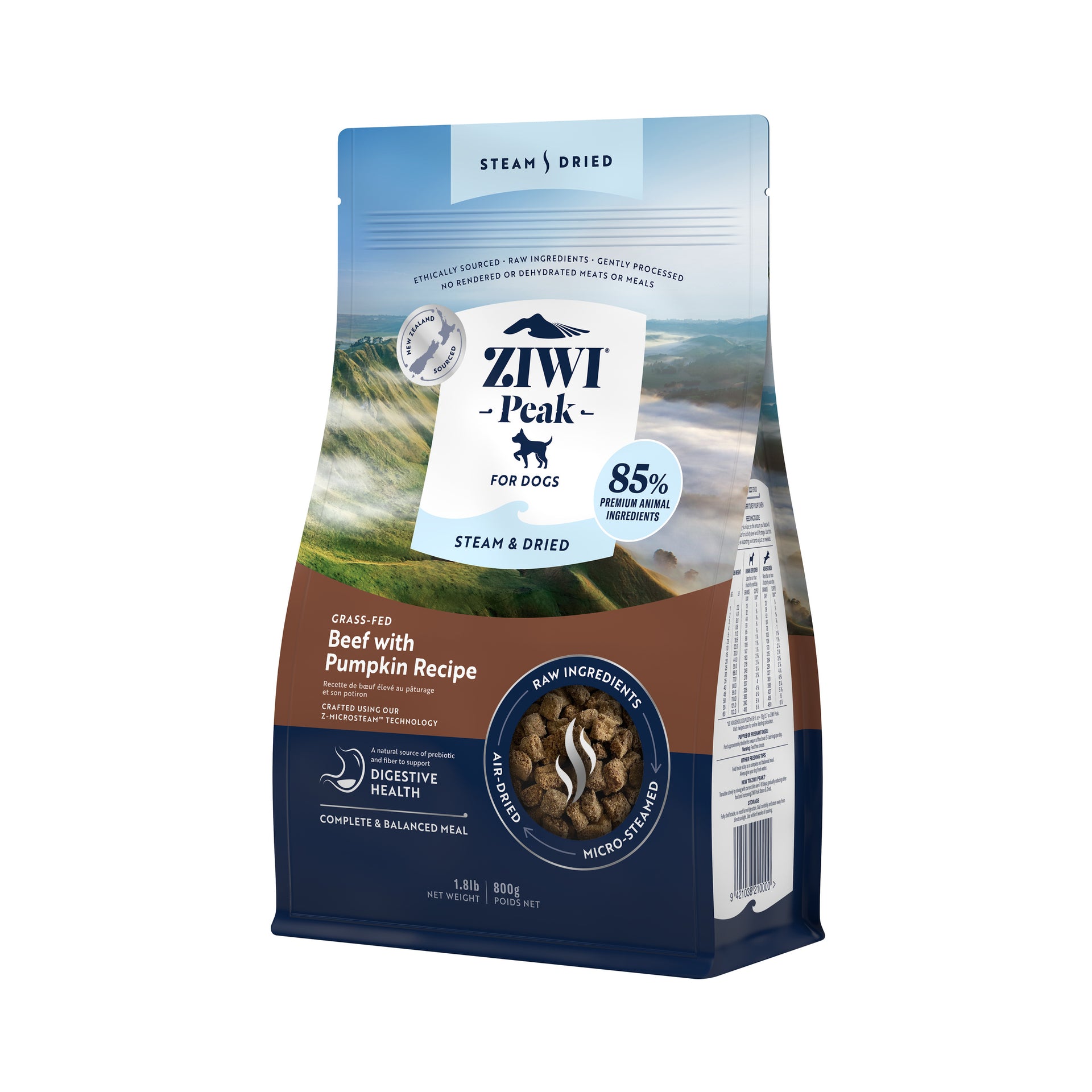 ZIWI Peak® Steam & Dried Grass-fed Beef with Pumpkin Recipe for dogs