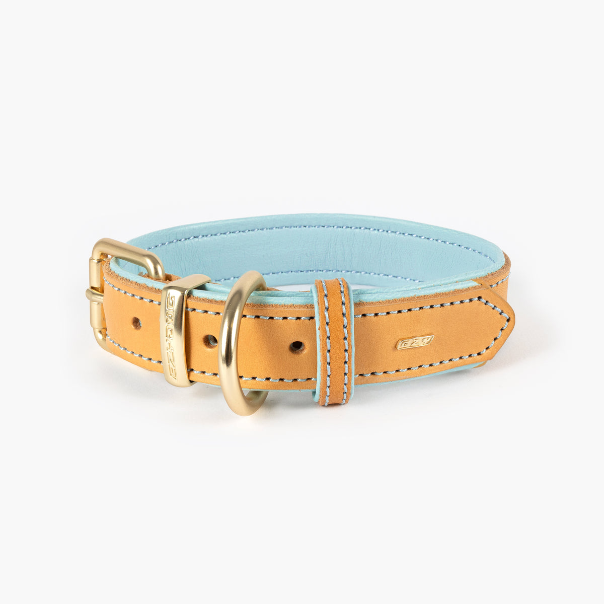 EZYDOG Oxford Leather Collar in Powder Blue