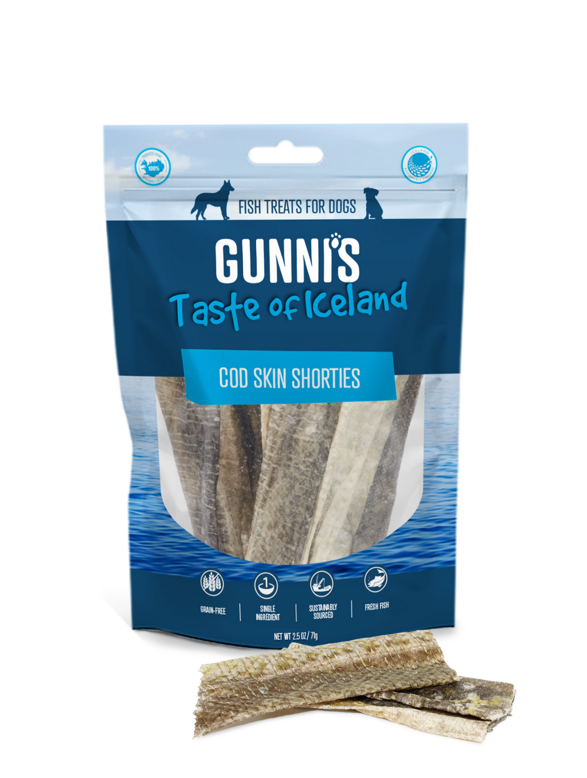 Gunni’s Cod Skin Shorties Dog Treats – 71g