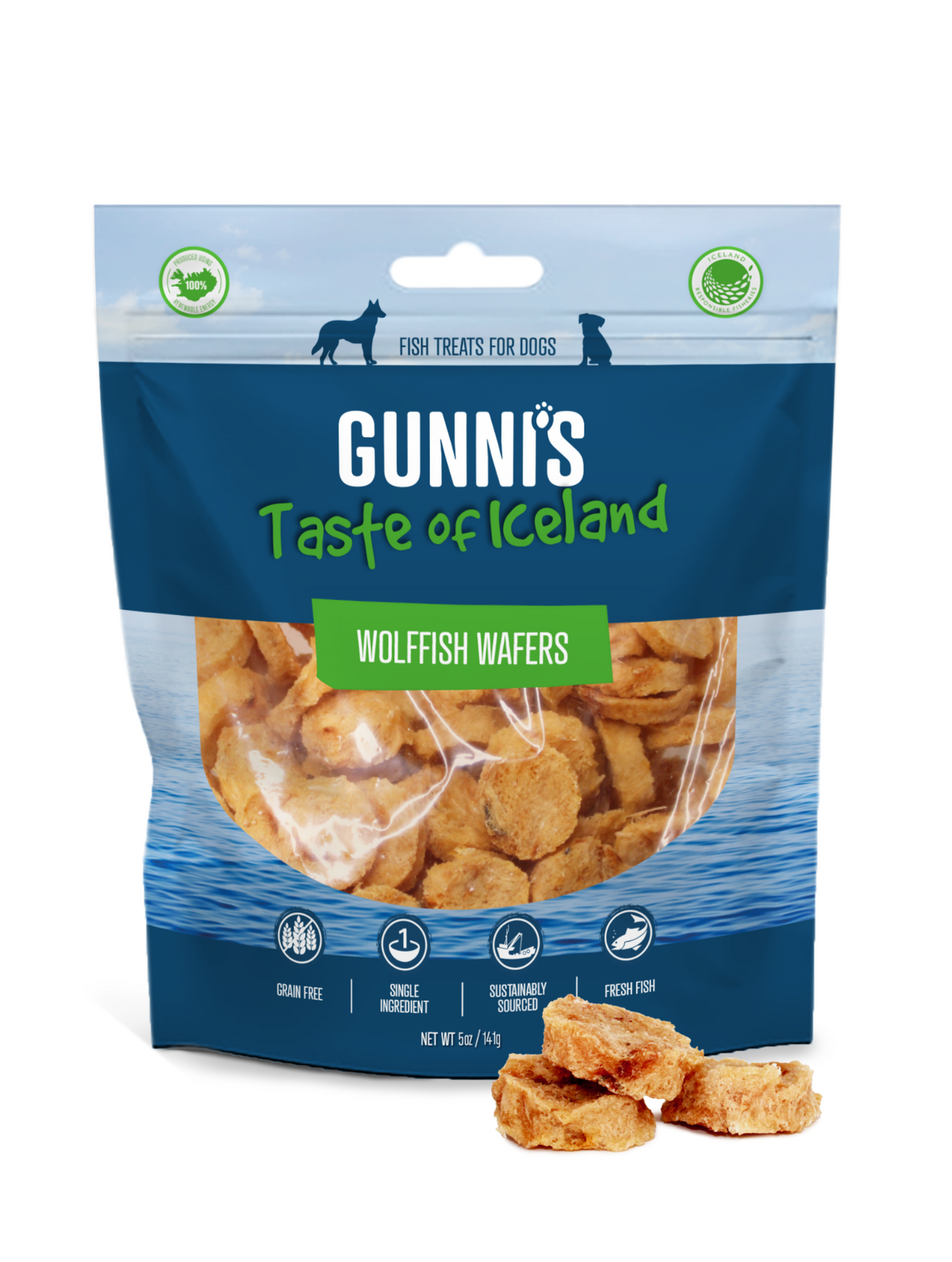 Gunni’s Wolffish Wafers Dog Treats – 141g