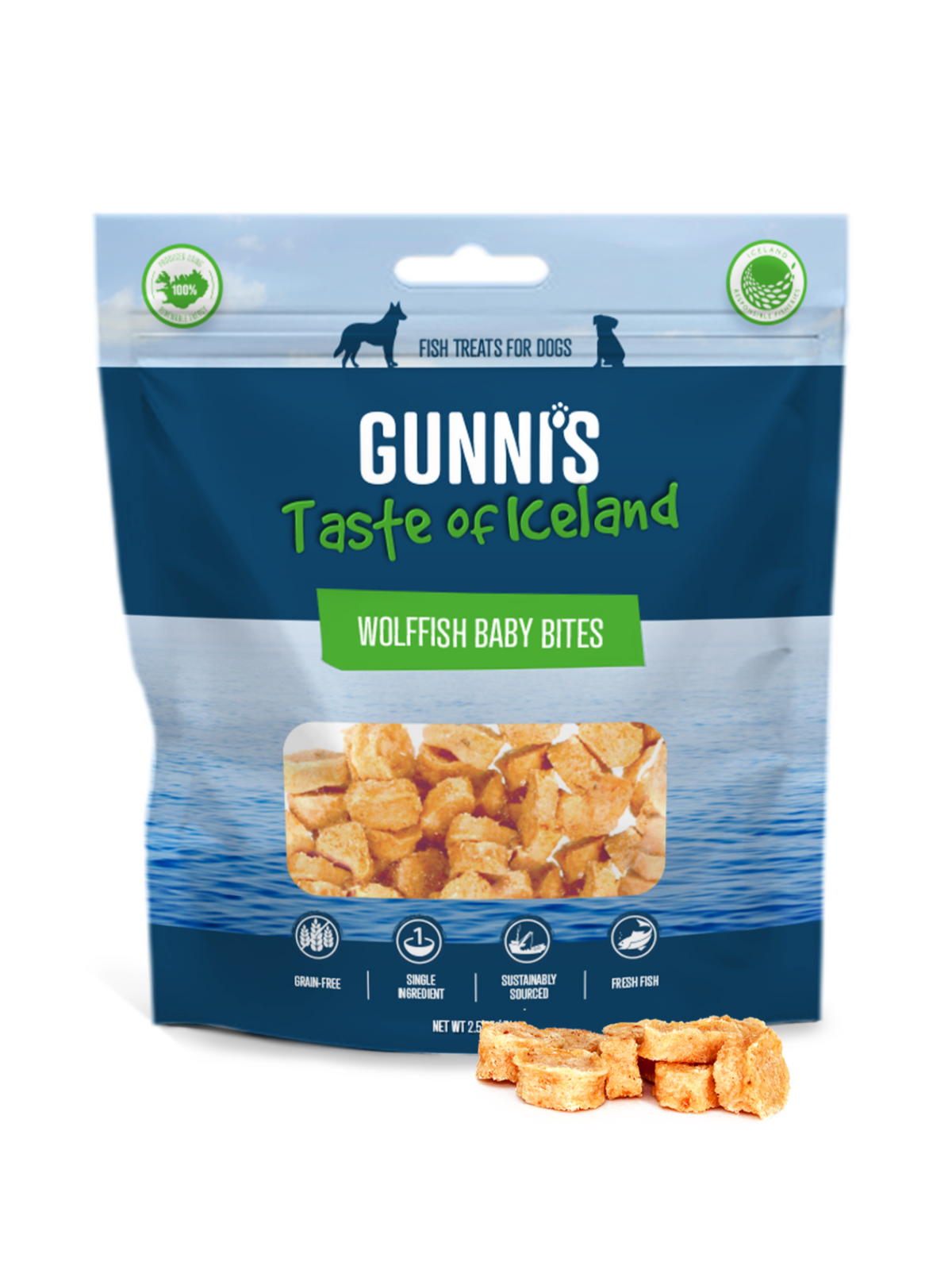 Gunni’s Wolffish Baby Bites Dog Treats – 71g
