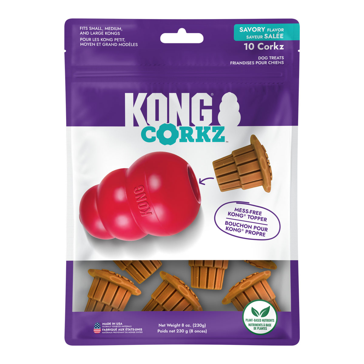 KONG Corkz plant-based dog treat toppers, 227g pack of 10